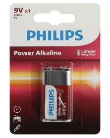 Батарейка Крона  PHILIPS          6LR61/9V-1BL Power Алкалин (12)..