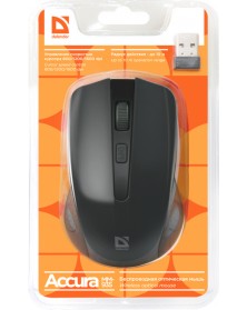 Мышь DEFENDER    935 Accura       (Nano,1600dpi,Optical) Black Беспроводная..