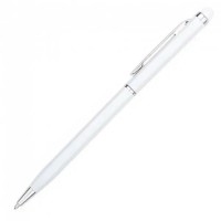 Ручка шариковая металлическая Slim Style белая.. Ручка шариковая металлическая Slim Style белая..