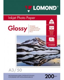 Фотобумага LOMOND A3       200г/м2 Односторонняя Глянцевая                 ..