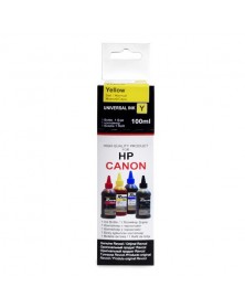 Чернила REVCOL HP, Canon, Lexmark - 100мл (Yellow Dye) в картоне..