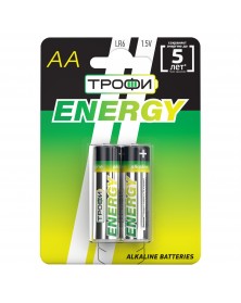 Батарейка ТРОФИ            LR6  Alkaline  (  2BL)(20)(360) ENERGY Alkaline..