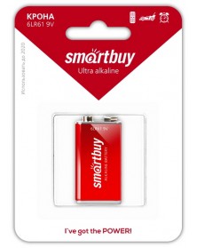 Батарейка Крона  SMARTBUY    6LR61 (12)(240)  Блистер Alkaline..
