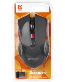 Мышь DEFENDER    275 Accura       (Nano,1600dpi,Optical) Red Беспроводная Б..