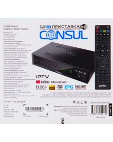 Приставка для цифрового TV DVB-T2/C Perfeo CONSUL     WI-FI,IPTV,HDMI,2 USB..