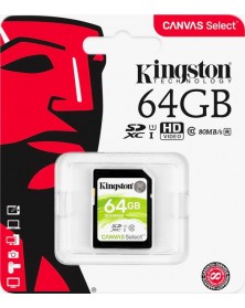 Карта памяти  SDXC    64Gb (Class  10)  Kingston Canvas Select Plus UHS-1 U..