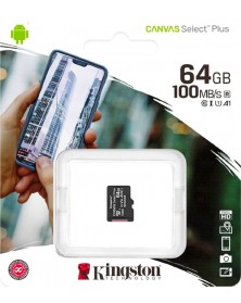 Карта памяти  MicroSDXC     64Gb (Class  10)  Kingston UHS-1 U1  без Адапте..