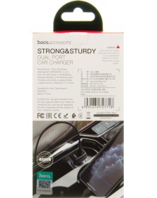 Автомобильное Зарядное Устройство 12V- USB 2*USB выхода Hoco Z 36 2.4A,Blac..