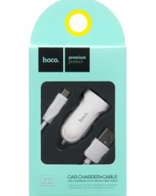 Набор Автомобильное Зарядное Устройство + Кабель USB- MicroUSB Hoco Z    2 ..