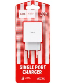 Сетевое Зарядное Устройство 220V- 1*USB выход   Hoco C 81A  2.1A White Огне..