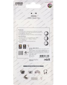 USB-концентратор SmartBuy (SBHA-7204-W) White с выключателями..