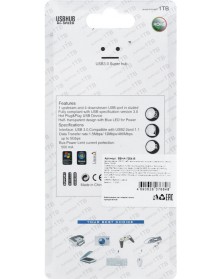 USB-концентратор SmartBuy (SBHA-7304-B) Black с выключателями USB 3.0..
