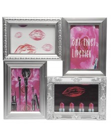 Ф/Рамка ЯМ FFC-1049  комби Fotografia 4 фото 10*15 серебро    (4)..