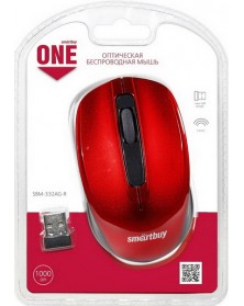 Мышь Smart Buy  332 AG-R               (Nano,1000dpi,Optical) Red Беспровод..