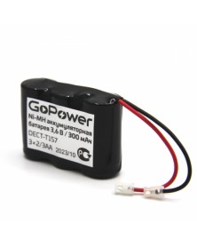 Аккумулятор радио/тел  GoPower  T157 - 3*2/3AA PC1 NI-MH 300 mAh..