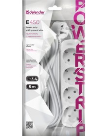 Удлинитель DEFENDER  E 450                 5.0 м  4 розетки  (30) 10A Зазем..