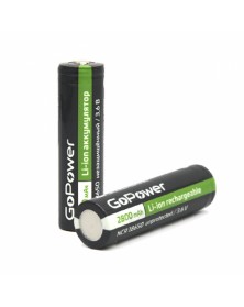 Аккумулятор   Li-ion GoPower 18650 PC1 3.7V 2800mAh без защиты ВЫСОКИЙ конт..