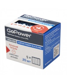 Батарейка GoPower          LR03 AAA BOX20 Shrink 4 Alkaline 1.5V (4/20/640)..