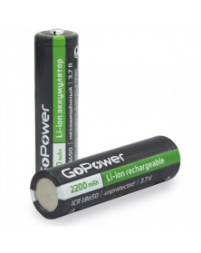 Аккумулятор   Li-ion GoPower 18650 PC1 3.7V 2200mAh без защиты с высоким ко..