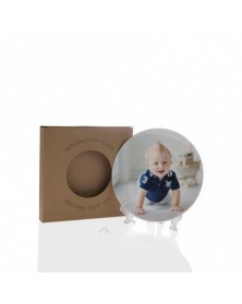 Тарелка 3D сублимационная белая 200 мм в упаковке+подставка..