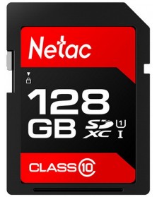 Карта памяти  SDXC  128Gb (Class  10)  Netac P600 Standart UHS-1 80Mb/s..