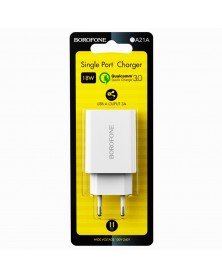 Сетевое Зарядное Устройство 220V- 1*USB выход   Borofone BA 21A  2.4A White..