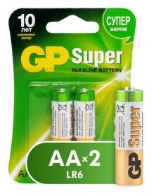 Батарейка GP SUPER  G-tech       LR6  Alkaline  (  2BL)(20)(160) ..