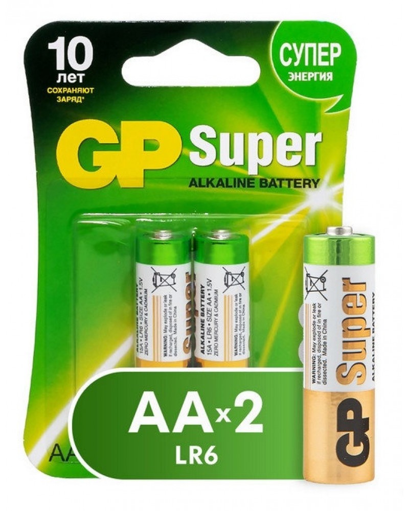 Купить Батарейка GP SUPER LR6 Alkaline ( 2BL)(20)(160) по оптовой цене в  Симферополе