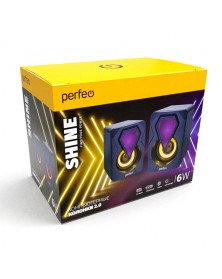 Колонки Perfeo PF-  Shine                        2.0 (2*   3W)  Black Пласт..