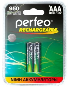Аккумулятор PERFEO      R03 AAA BL2 NI-MH 950mAh  1.2v (2/20)..