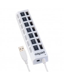USB-концентратор Perfeo (PF-H033 White) 7 портов с выключателями (PF_C3224)..