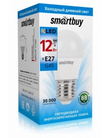 Лампа светодиодная SmartBuy (LED) G45-  12W-6000K E27 Холодный Днвной свет ..