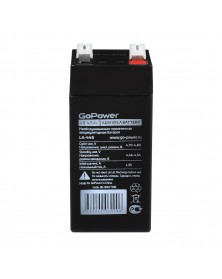Аккумулятор GoPower VRLA  4v - 4,5 Ah ( LA-445)   УЗКИЙ   Свинц.- кислотный..