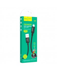 Кабель  USB - MicroUSB Hoco X 89 1.0 m,2.4A, Black,коробочка Нейлон..