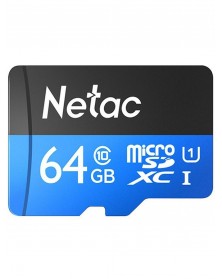 Карта памяти  MicroSDXC     64Gb (Class  10)  Netac без  Адаптера P500 Stan..