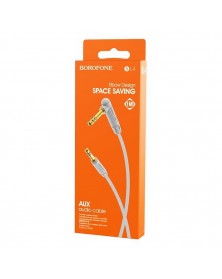Кабель  AUX 3.5 Jack вилка - 3.5 Jack вилка   1,0 м, Borofone BL  4 Grey, к..