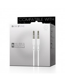 Кабель  AUX 3.5 Jack вилка - 3.5 Jack вилка   1,0 м, Borofone BL  1 White, ..