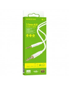 Кабель  AUX 3.5 Jack вилка - 3.5 Jack вилка   1,0 м, Borofone BL16 White, к..