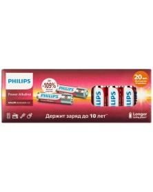 Батарейка PHILIPS            LR6 AA  Alkaline  ( 20 BOX) Power 1.5V P20BX-5..