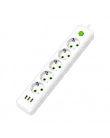 Удлинитель Amper (JH-1033U-2W)            2.0 м  5 розеток  (30) White 10A ..