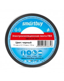 Изолента Smartbuy (SBE-IT-15-10-b) 0,13х15мм, 10 метров Чёрная..