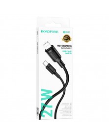 Кабель  Type C - 8-pin Borofone BX111 1.0 m,3.0A, Black, коробочка пластик,..