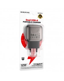 Сетевое Зарядное Устройство 220V- 2*USB выхода  Borofone BAS  51A  2.1A Bla..