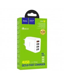 Сетевое Зарядное Устройство 220V- 4*USB выхода  Hoco C102A  2.1A White..