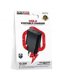 Сетевое Зарядное Устройство 220V- 1*USB выход   Borofone BAS71A  2.1A Black..