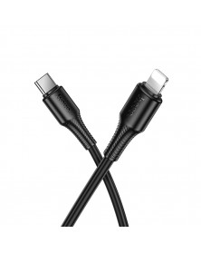 Кабель  Type C - 8-pin Hoco X120 1.0 m,3.0A, Black, коробочка Нейлон PD 27W..