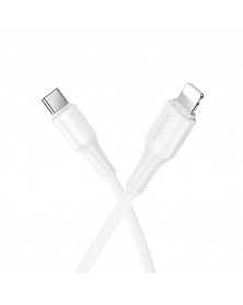 Кабель  Type C - 8-pin Hoco X120 1.0 m,3.0A, White, коробочка Нейлон PD 27W..