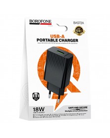 Сетевое Зарядное Устройство 220V- 1*USB выход   Borofone BAS72A  2.1A Black..