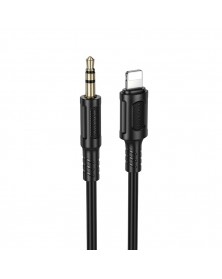 Кабель  AUX 3.5 Jack вилка - 8-pin вилка 1.0 m, Borofone BL 25 А Black, кор..