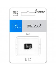 Карта памяти  MicroSDHC     16Gb (Class  10)  SmartBuy  без Адаптера UHS-1..